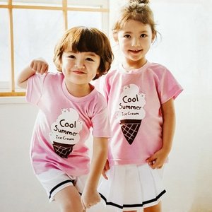 28645-아이스크림-핑크(상의:13000원/반바지:15000원 치마반바지:21000원) 어린이날티셔츠