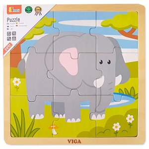 28796-비가(VIGA) 9피스퍼즐 - 코끼리 /원목퍼즐 영유아퍼즐