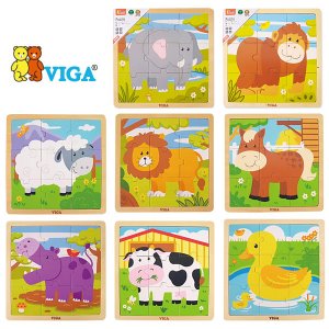 28799-비가(VIGA) 9피스퍼즐 - 동물 8종세트/원목퍼즐 영유아퍼즐