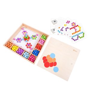 30684-[클래식월드] 모자이크게임박스 / 비즈쌓기 색구슬쌓기 퍼즐 원목완구 원목교구