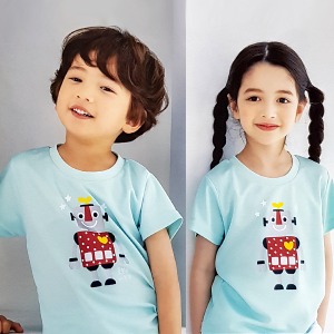 32817-로봇-민트(상의:15000원/반바지:14000원)jun 어린이날티셔츠