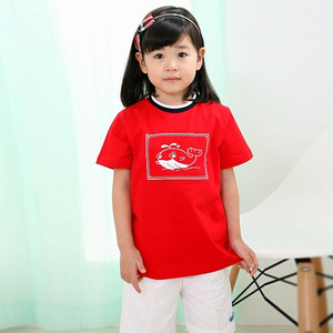 22198-[어린이날티셔츠]돌고래 티셔츠(레드)-mire-i-교사용있음