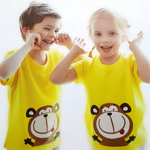 25410-원숭이-옐로우(상의:15000원/하의(백):14000원)-교사용있음 어린이날티셔츠