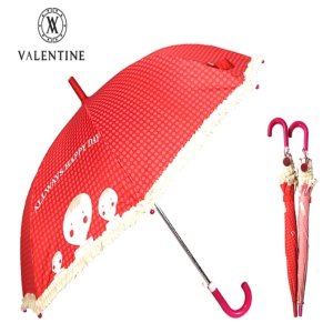 28729-발렌타인 아동장 자동 해피페이스레이스 우산(길이53cm)(66447)유치원 어린이집선물 아동우산 어린이우산