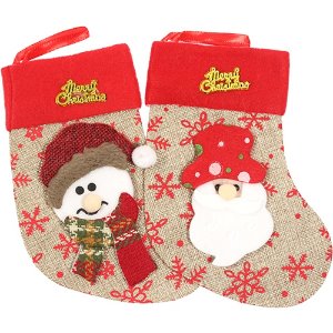 29410-산타양말선물주머니(갈색원단)(타입랜덤) 양말주머니 산타선물 크리스마스선물