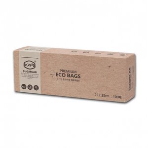 31255-슈가랩 프리미엄 에코백(중)(25x35cm/100매) 위생비닐 위생봉투 1회용비닐 음식보관 일회용비닐