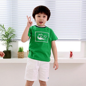 22199-[어린이날티셔츠]돌고래 티셔츠(그린)-mire-i-교사용있음